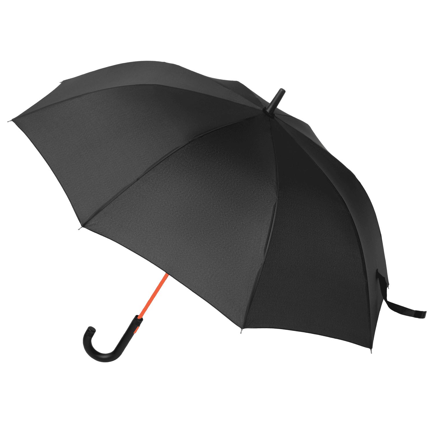 Зонт-трость Квантум (Quantum), черный/оранжевый
