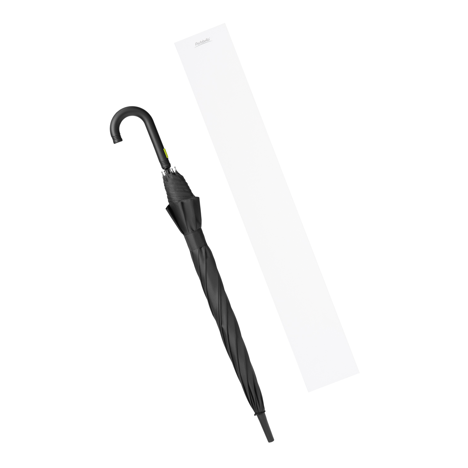 Зонт-трость Квантум (Quantum), черный/салатовый