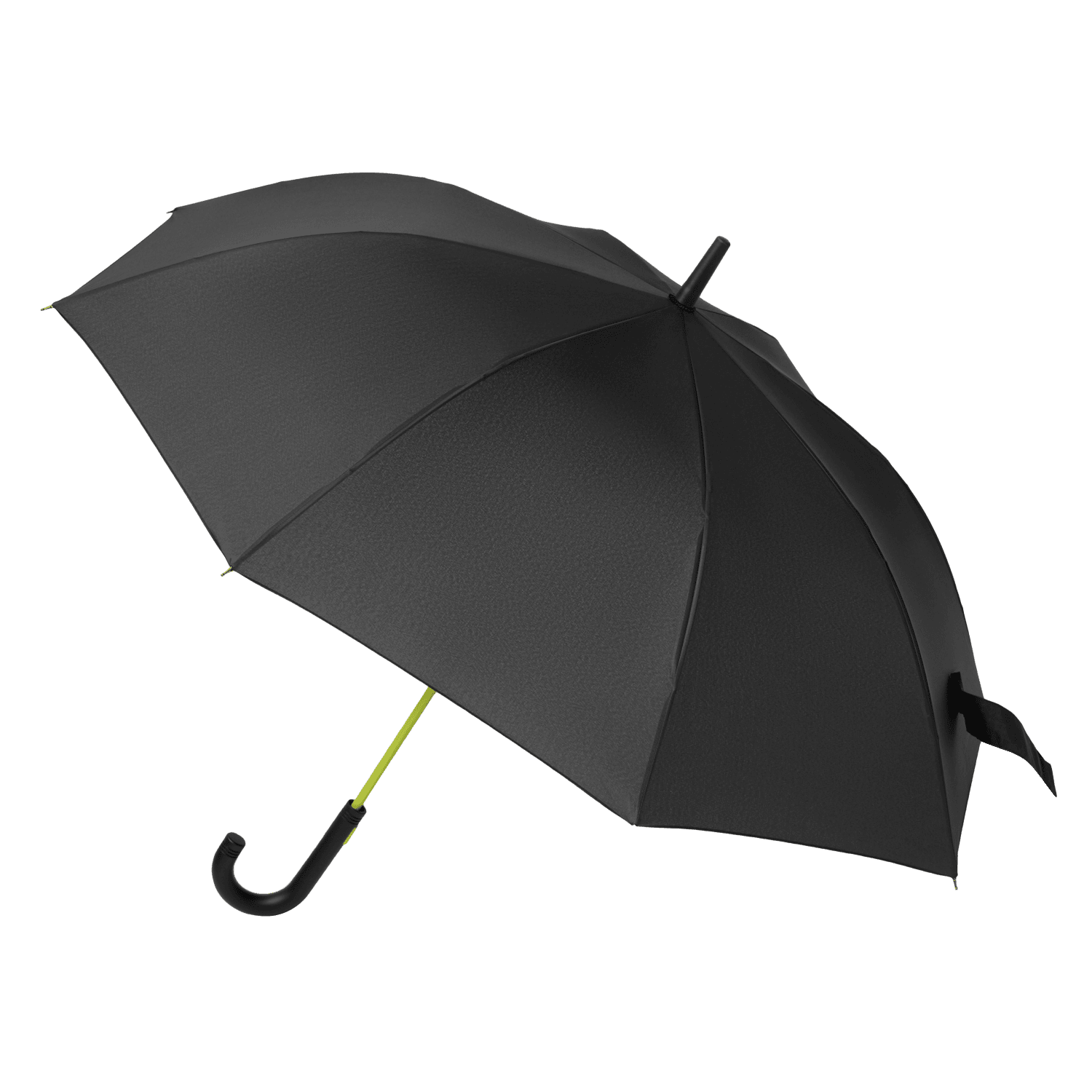 Зонт-трость Квантум (Quantum), черный/салатовый